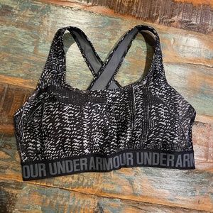 UNDER ARMOUR Armour Mid Crossback Print Sports Bra BNWOT